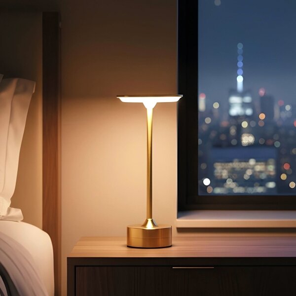 Lampada da scrivania ricaricabile a LED dimmerabile NEW YORK LED/1,8W/5V 1200 mAh dorata