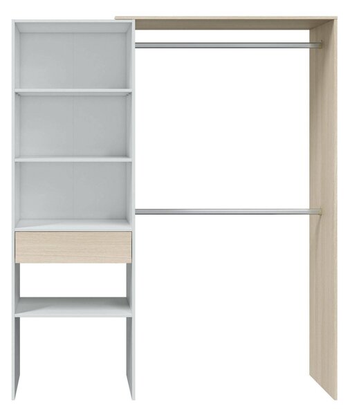 Guardaroba grande classico bianco e rovere 158x187h cm - Amico