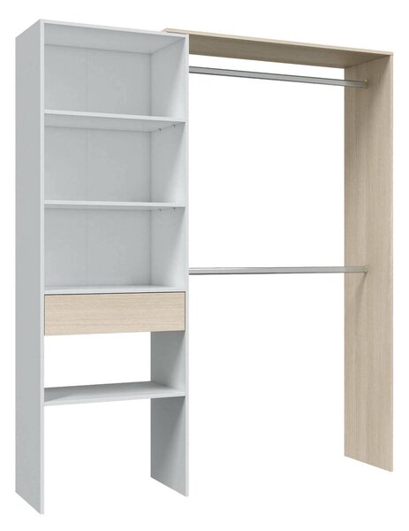 Guardaroba grande classico bianco e rovere 158x187h cm - Amico