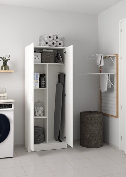 Armadio bianco 2 ante portascope 73x180h cm - Abadubidu