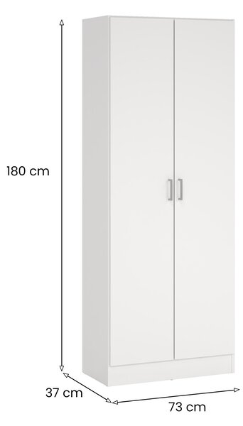 Armadio bianco 2 ante portascope 73x180h cm - Abadubidu