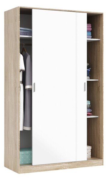 Guardaroba moderno rovere e bianco 120x200h cm - Adrenalin