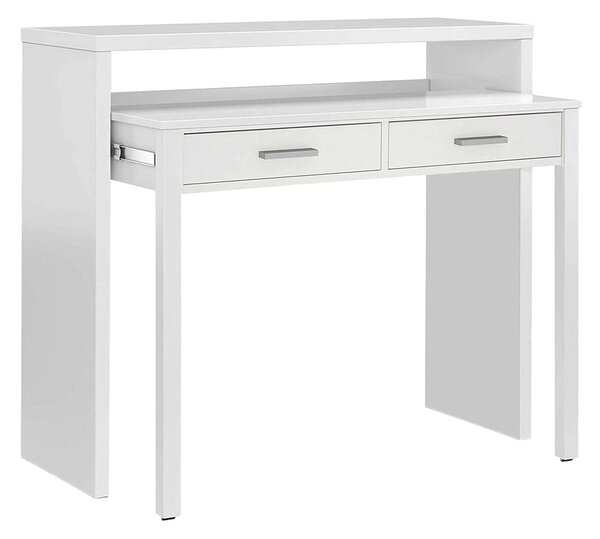 Scrivania estensibile bianca 98x36cm con 2 cassetti - Andriy