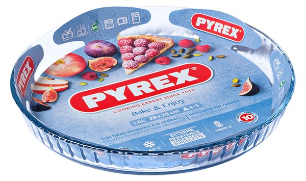 Pyrex Bake & Enjoy Stampo Crostata Rotondo 27 Cm In Vetro Ultra Resistente