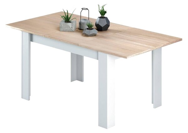Tavolo allungabile moderno 6-8 posti 140/190x90cm rovere e bianco - Abudula