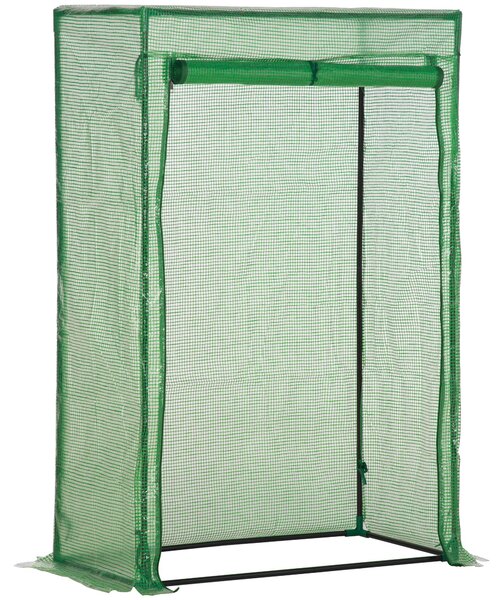 Outsunny Serra da giardino, serra da balcone, telo rinforzato in PE, telaio in acciaio, porta avvolgibile con cerniera, 100 x 50 x 150 cm verde | Aosom Italy