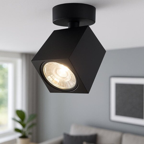Faretto moderno top light kibo 1230 1 gu10 led orientabile metallo - Top Light