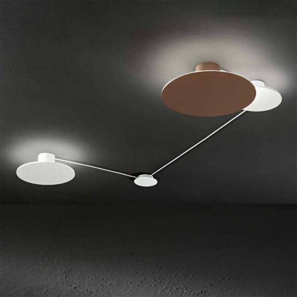 Composizione soffitto perenz nebula 8438 8440 8442 b mm led cct dimmerabile bianco marrone - Perenz