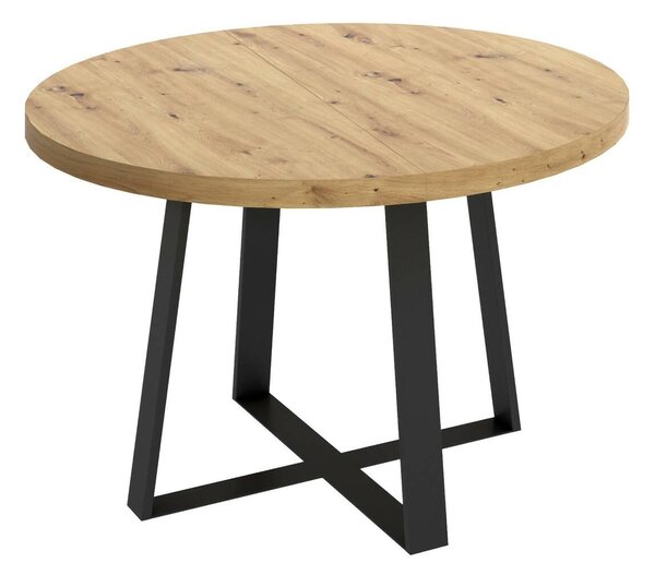 Tavolo allungabile rotondo salvaspazio 6-8 posti 110/158x110cm legno - Andia