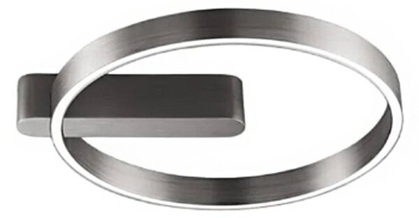 Plafoniera moderna perenz off 8426 gr ct led cct biemissione metallo grigio spazzolato - Perenz