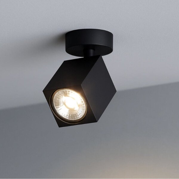 Faretto moderno top light kibo 1230 1 gu10 led orientabile metallo - Top Light