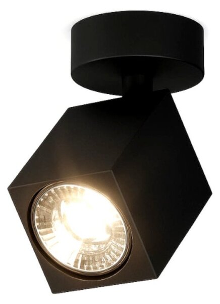 Faretto moderno top light kibo 1230 1 gu10 led orientabile metallo - Top Light
