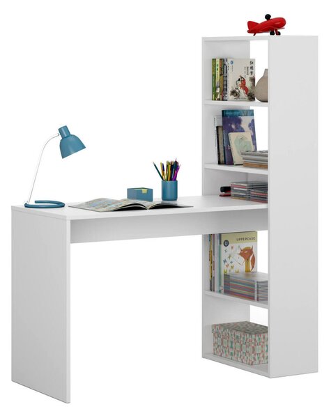 Scrivania salvaspazio bianca 120x53cm con libreria - Ali