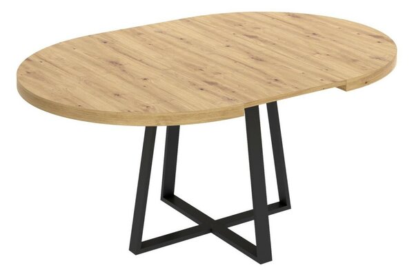 Tavolo allungabile rotondo salvaspazio 6-8 posti 110/158x110cm legno - Andia