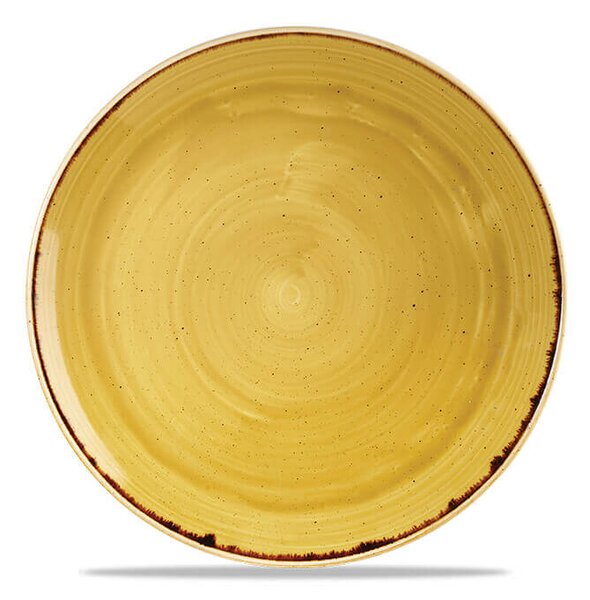 Churchill Stonecast Mustard Seed Yellow Piatto Piano Cm 28,8 in Porcellana Vetrificata Giallo