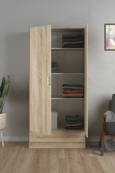 Armadio quercia con cassetto 79x170h cm - Amylya