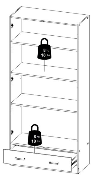 Armadio bianco con cassetto 79x170h cm - Amylya