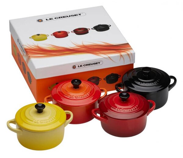 Mini cocotte in high quality vitrified ceramic in four different shades of cherry red, orange, yellow and glossy black. Perfect for cooking and serving on the table. Suitable for ovens, microwaves and freezers. A dishwasher washable