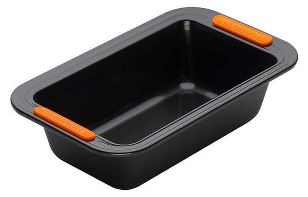 Steel mold for plum cakes, bread and many other sweet or savory dishes. Double layer of non-stick for quick and easy cleaning. Perfect cooking with optimal heat distribution. Non-deformable at high temperatures. Heat resistant silicone handle