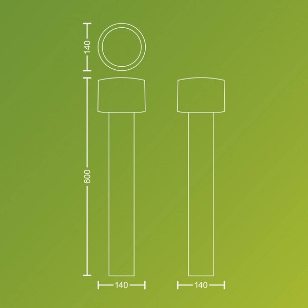 Philips Lampioncino LED Otis UE, acciaio inox, IP44 UE, Alluminio / Grigio / Zincato, Acciaio Inox, Moderno, Lampada LED da esterni