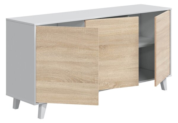 Credenza bianca 154x41x75h cm 3 ante - Acrolorum