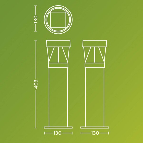 Philips Lampioncino LED solare Avery, nero, IP44 Avery, Nero, Plastica, Lampade solari