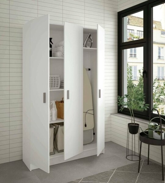 Armadio bianco 3 ante salvaspazio 109x180h cm - Ranuncolo
