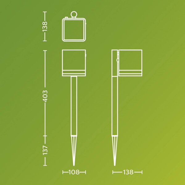 Philips Lampada LED solare con picchetto Virona, nera, IP44 Virona, Nero, Plastica, Moderno, Lampade solari