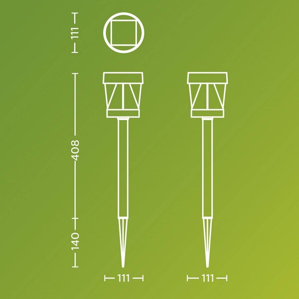 Philips Lampada LED solare Avery, picchetto, nero, IP44 Avery, Nero, Plastica, Lampade solari