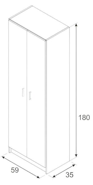 Armadio bianco lavanderia 59x180h cm - Altiplano