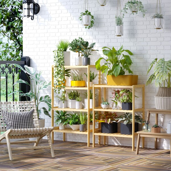 HOMCOM Mobile Multiuso 3 Livelli in Bambù, Versatile per Bagno, Salotto, Cucina, 62x33x80cm - Naturale e Salvaspazio|Aosom