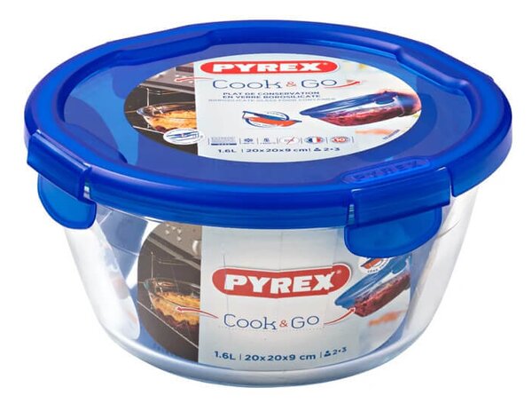 Pyrex Cook & Go Contenitore Tondo Con Coperchio Ermetico 20 Cm Lt