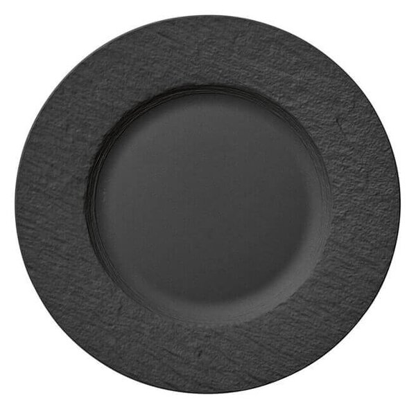 Premium porcelain dinner service of the highest quality suitable for microwave ovens and easily dishwasher safe. Slate black matte finish. Particular craftsmanship of the very original surface and very pleasant to the touch