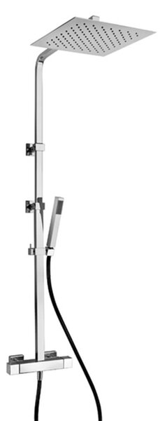 Colonna doccia Jacuzzi | rubinetteria Glint 96 soffione 25x25 cm con miscelatore termostatico ottone cromato 0IQ00199JA06