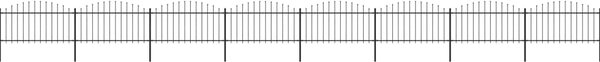 Recinzione Giardino Punta a Lancia(1,25-1,5)x13,6m Acciaio Nero