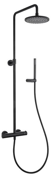 Colonna doccia nero opaco termostatica Jacuzzi Rubinetteria serie Lumos