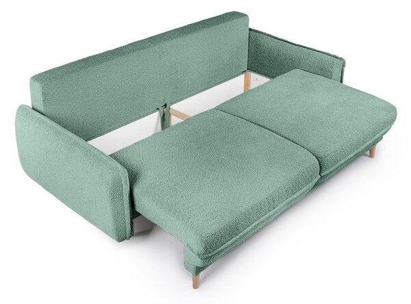 Divano letto verde in tessuto bouclé 215 cm Patti - Bonami Selection