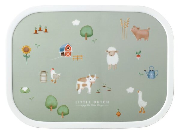 Portapranzo per bambini bianco/verde chiaro in plastica Little Farm by Little Dutch – Mepal