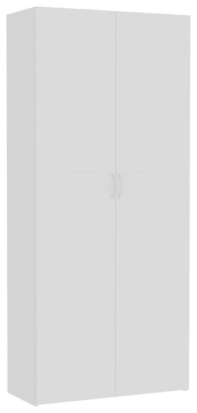 Armadietto Bianco 80x35,5x180 cm in Legno Multistrato