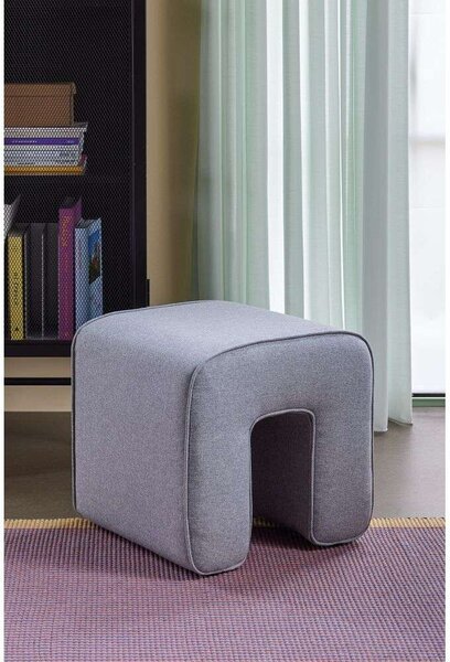 Hübsch - Sculpture Pouf Grigio Scuro Hübsch