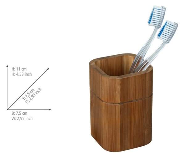 Tazza in bambù marrone per spazzolini da denti Serro - Wenko