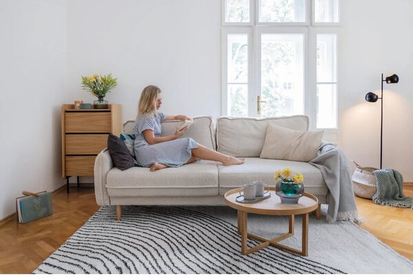 Divano letto in tessuto bouclé beige 215 cm Patti - Bonami Selection