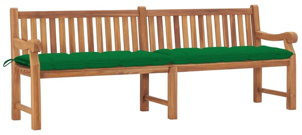 Panca da Giardino con Cuscino 240 cm in Legno Massello di Teak