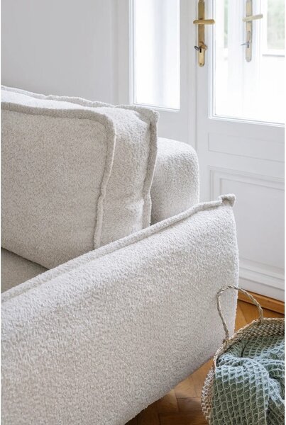 Divano letto in tessuto bouclé beige 215 cm Patti - Bonami Selection