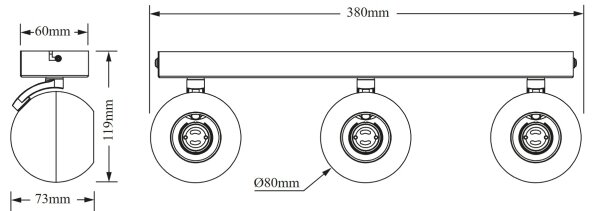 Osram - Faretto SPOT SPHERAL 3xGU10/6W/230V bianco