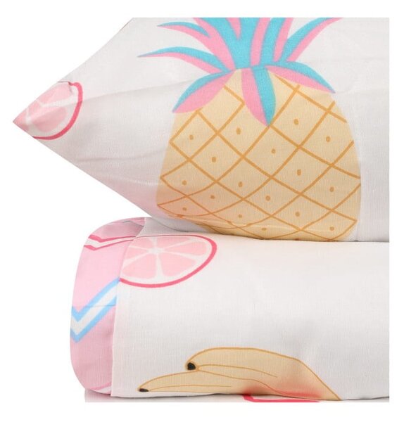 Set copripiumino e federa da bambini bianco/rosa per letto singolo 140x200 cm Kokteyl – Mijolnir