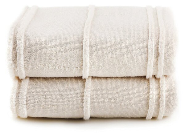 Set di asciugamani tipo terry color crema 2 pz 50x90 cm Arden – Foutastic