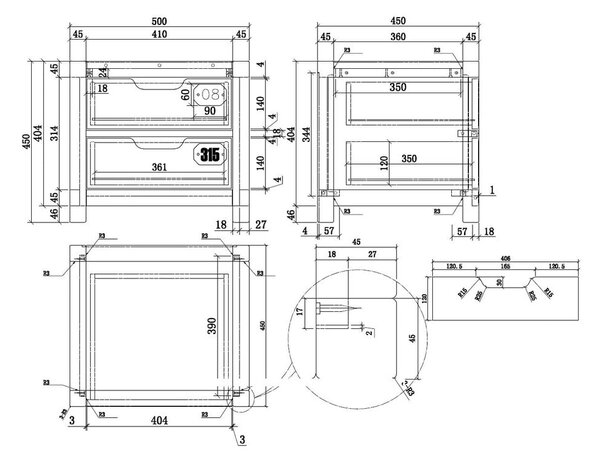 Comodino in legno di pino marrone Alex - Vipack