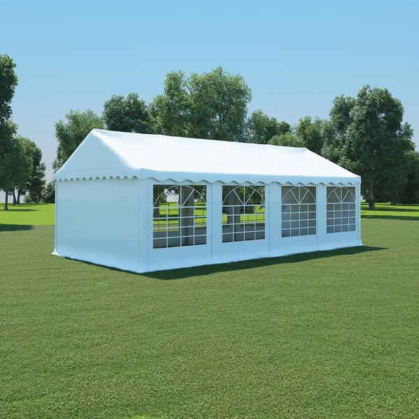 Gazebo da Giardino in PVC 4x8 m Bianco