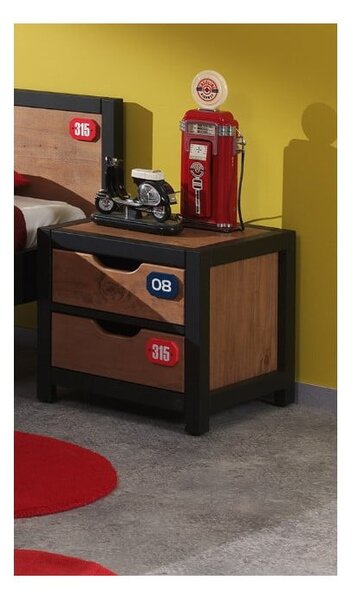 Comodino in legno di pino marrone Alex - Vipack